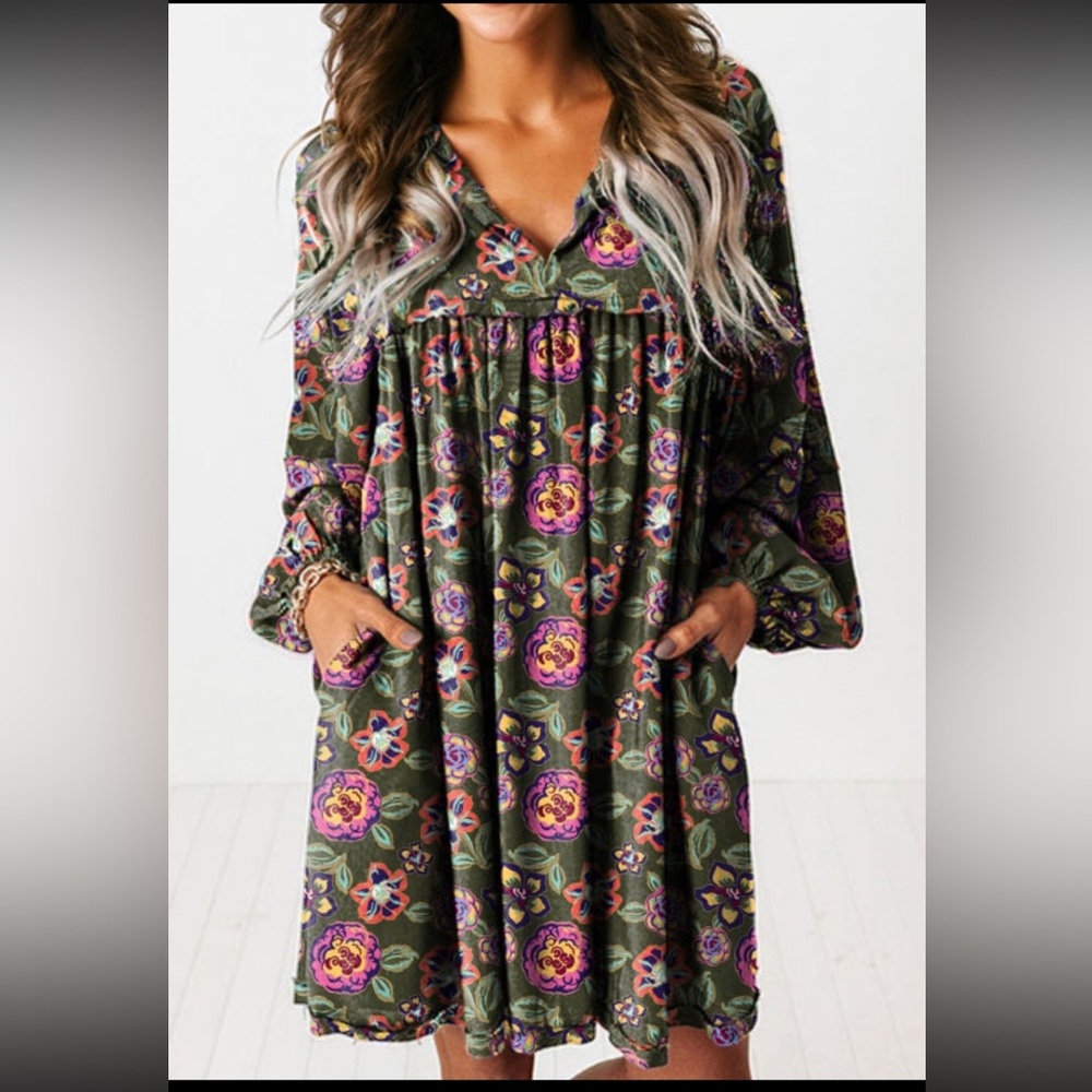 Floral Green Dress